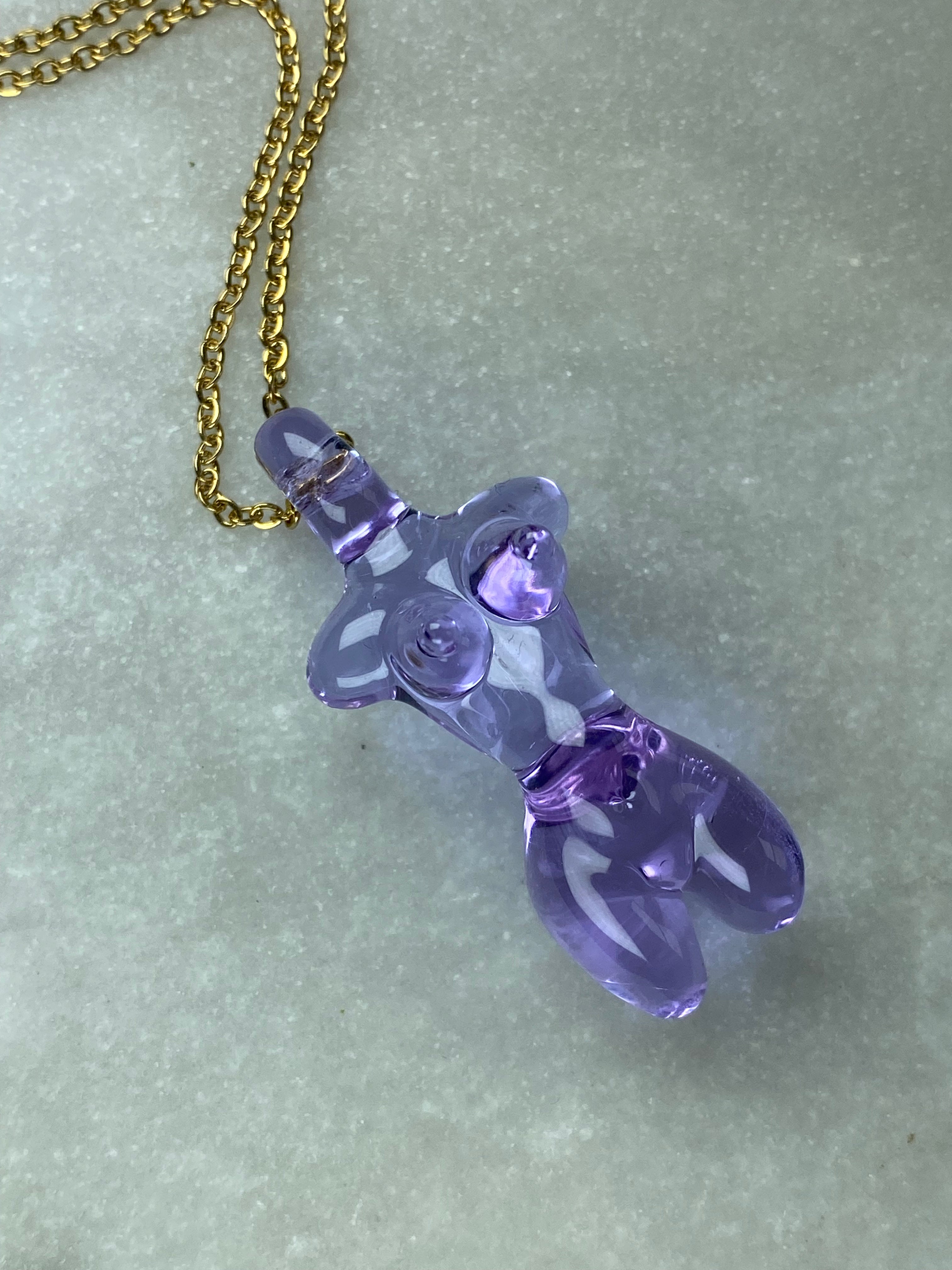 Lady Purple Glass Pendant