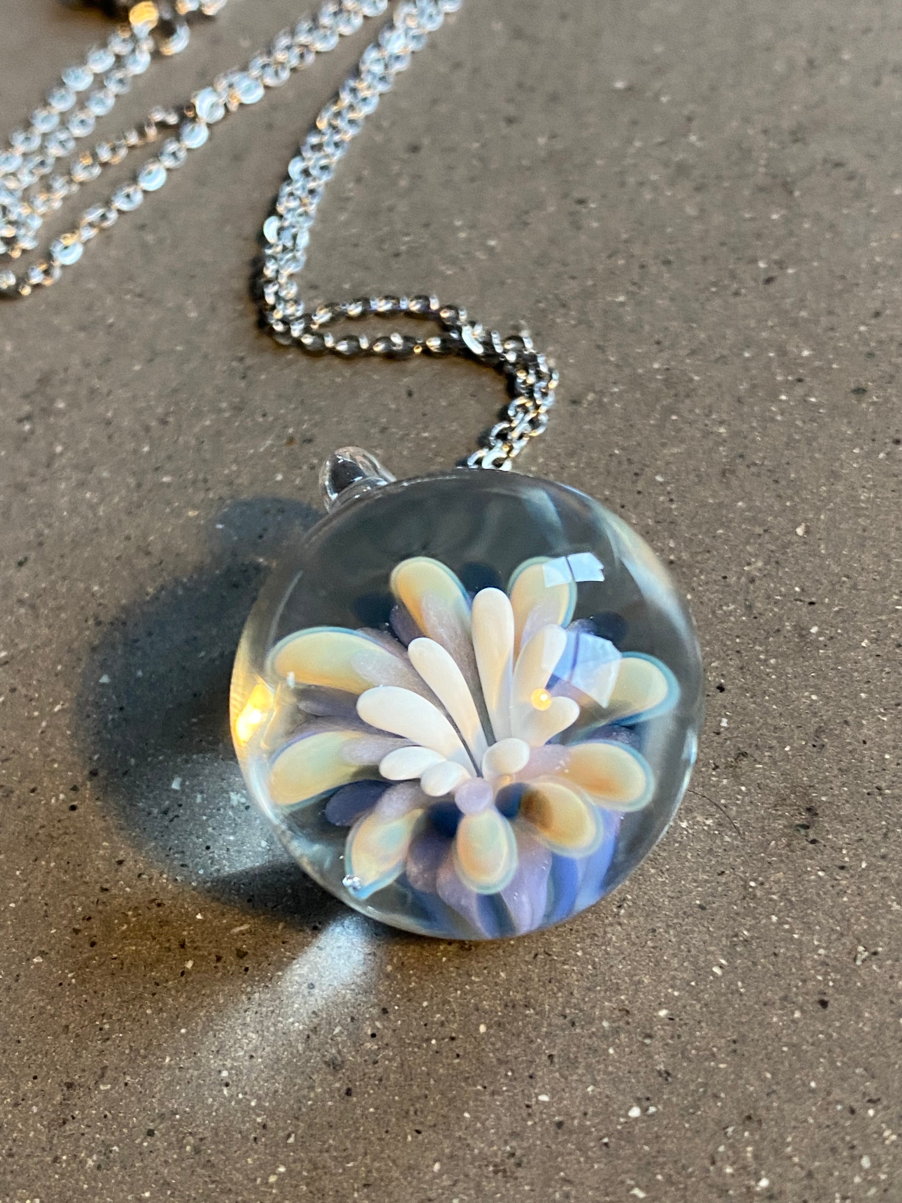 Purple Flower Implosion Pendant