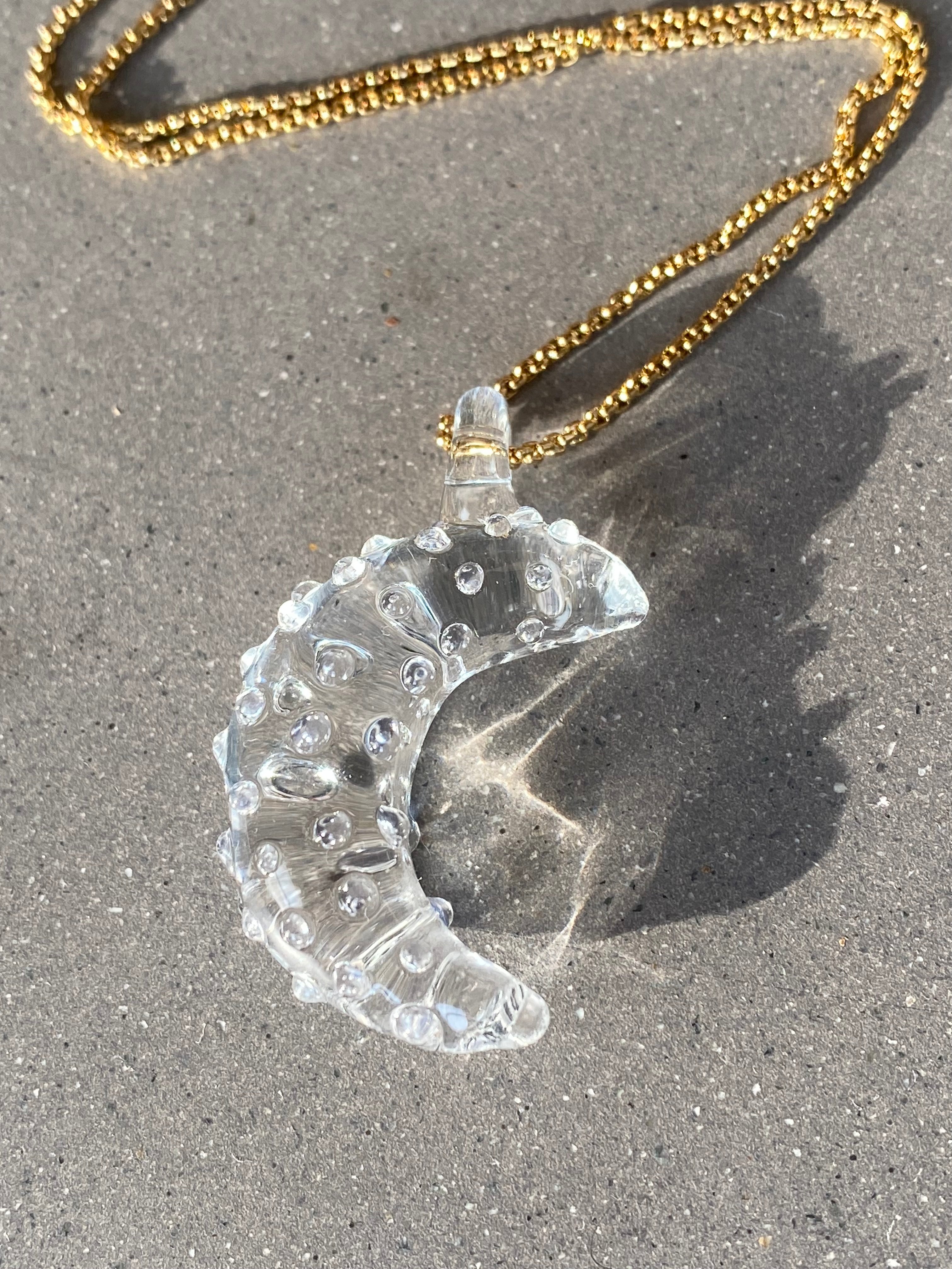 Clear Moon Glass Pendant