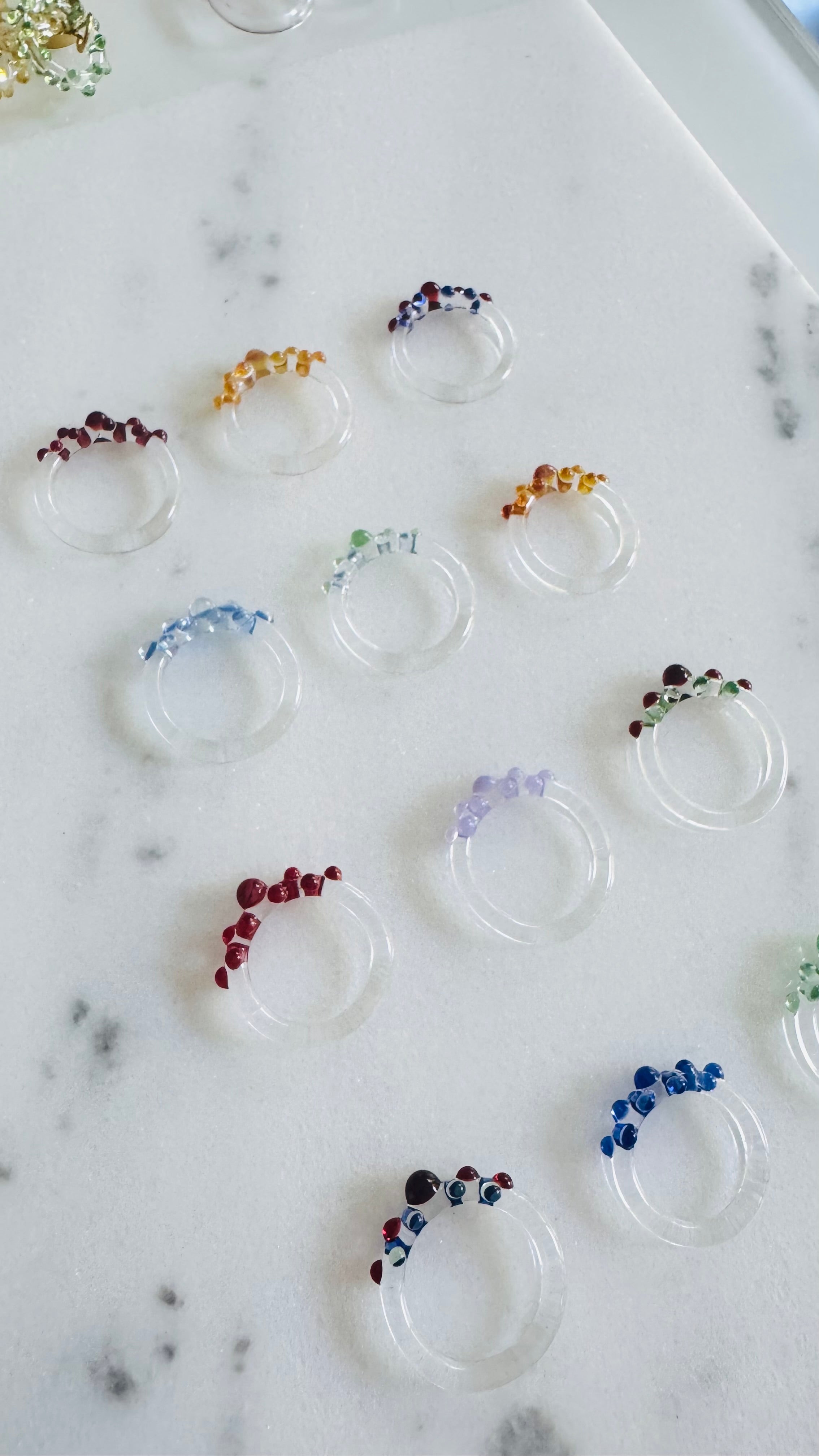 Half Dotty Delight Glass Rings