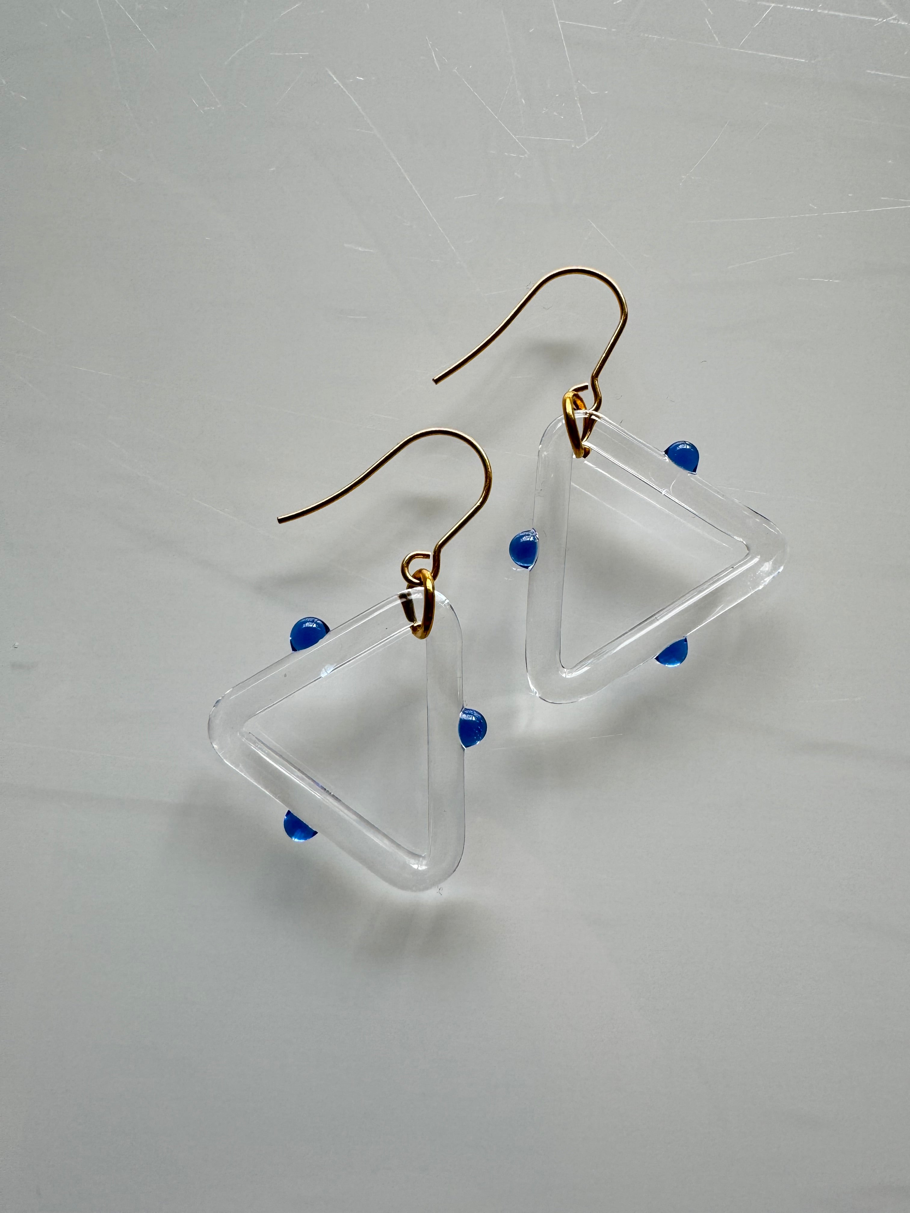 Round Blue Dots Earring