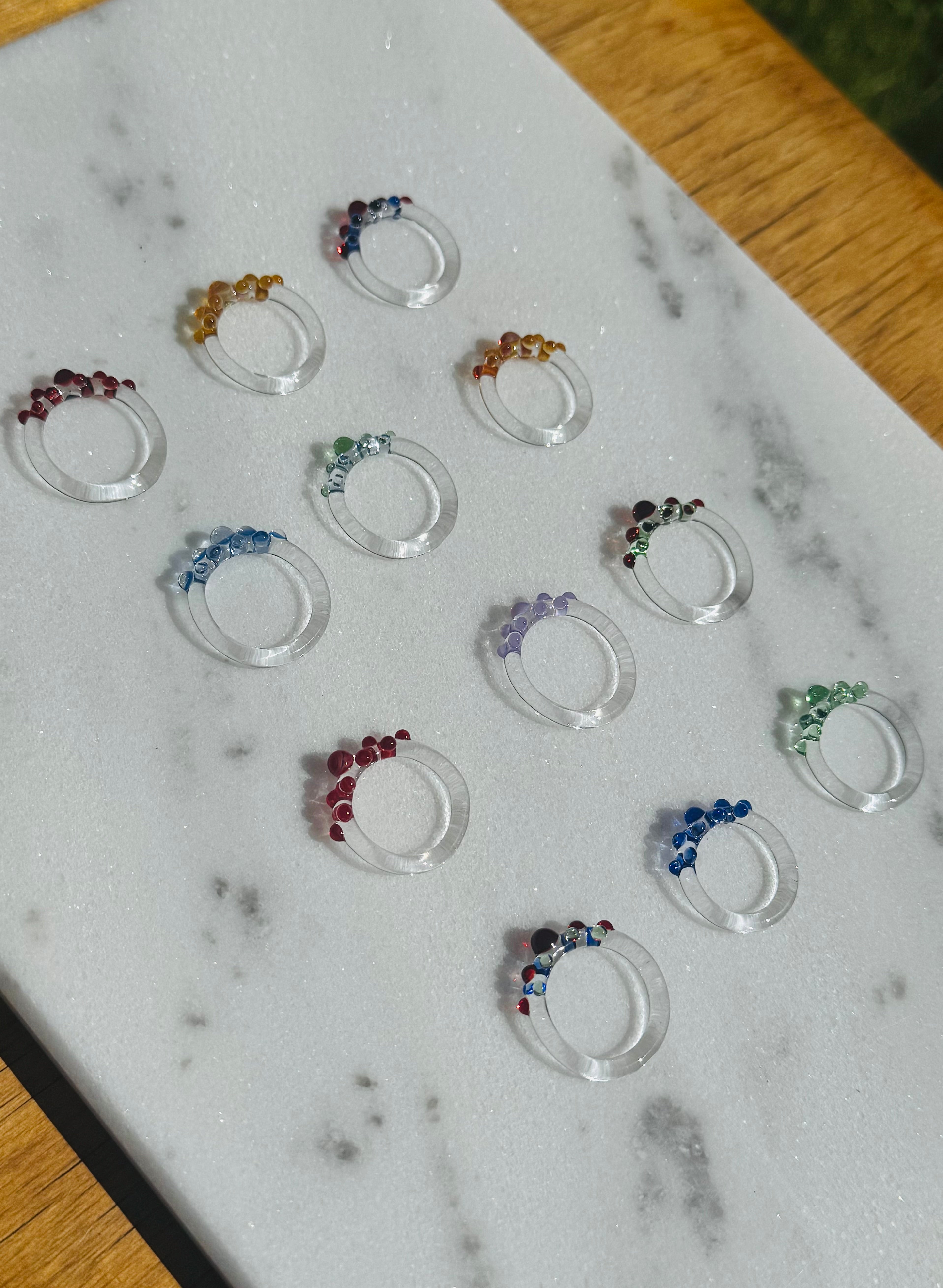 Half Dotty Delight Glass Rings