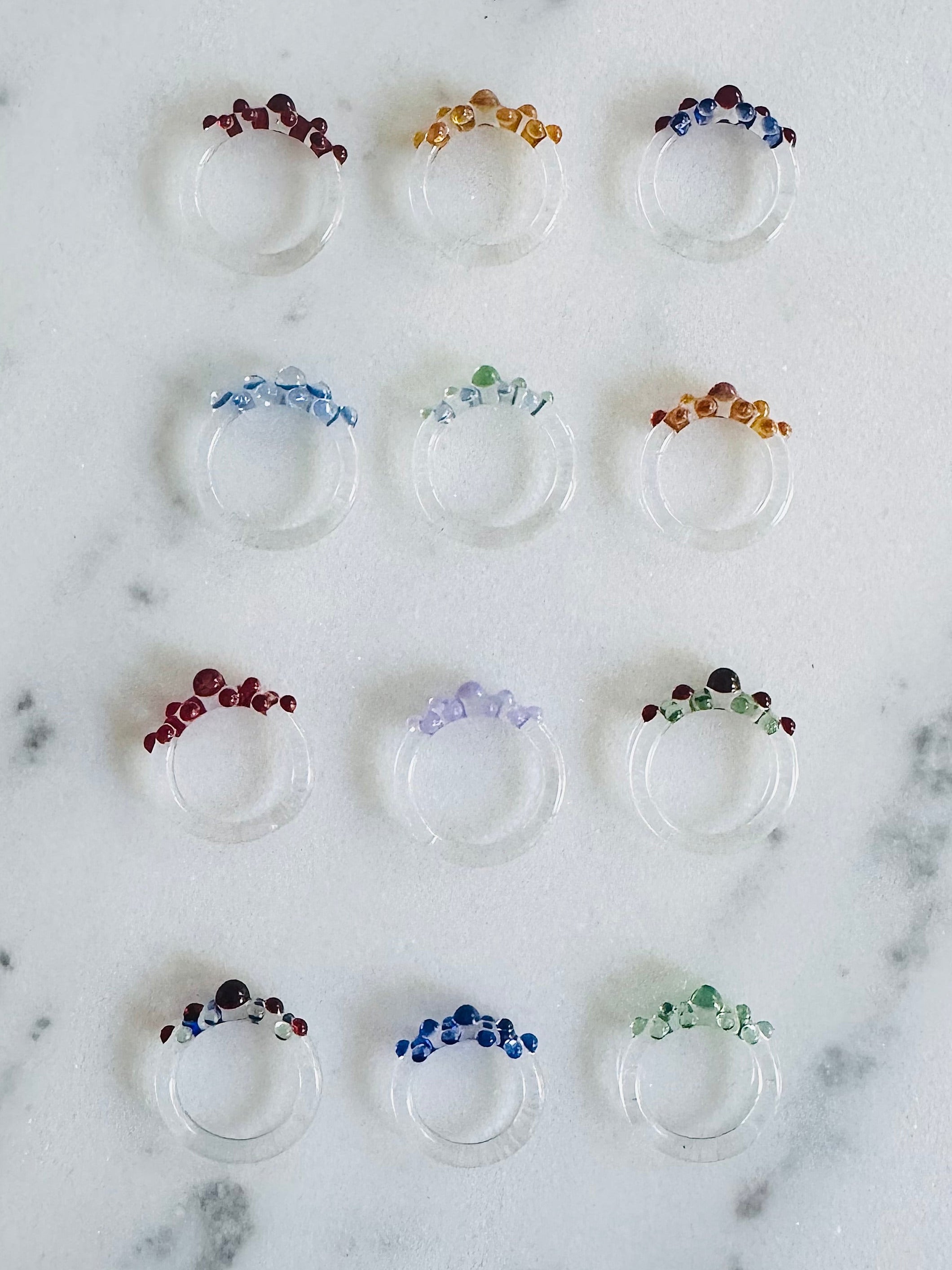 Half Dotty Delight Glass Rings