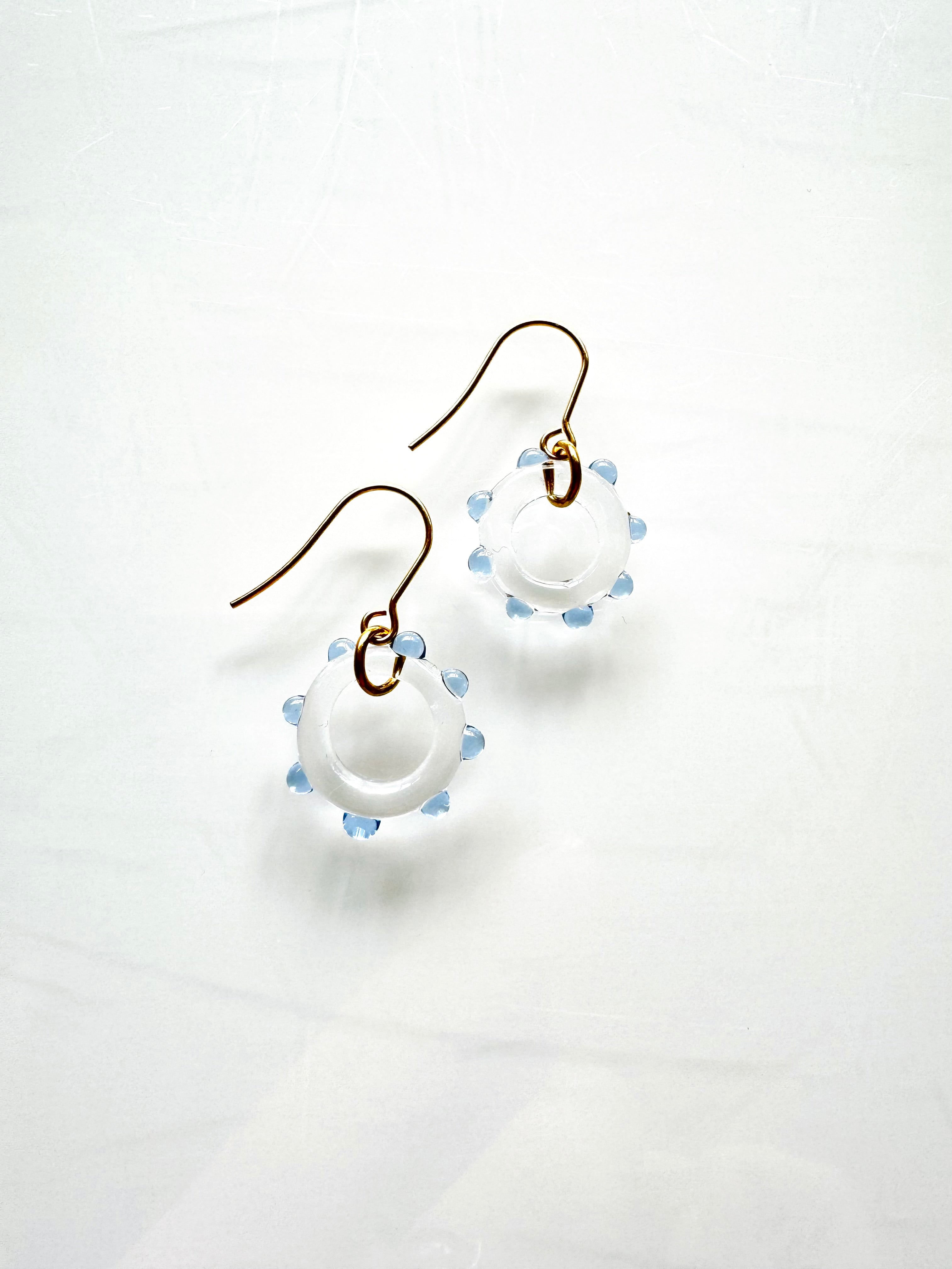 Round Blue Dots Earring