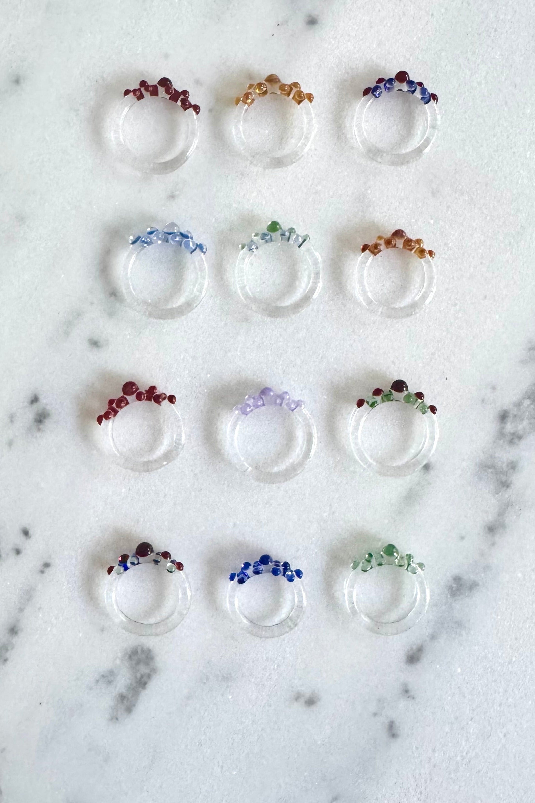 Half Dotty Delight Glass Rings