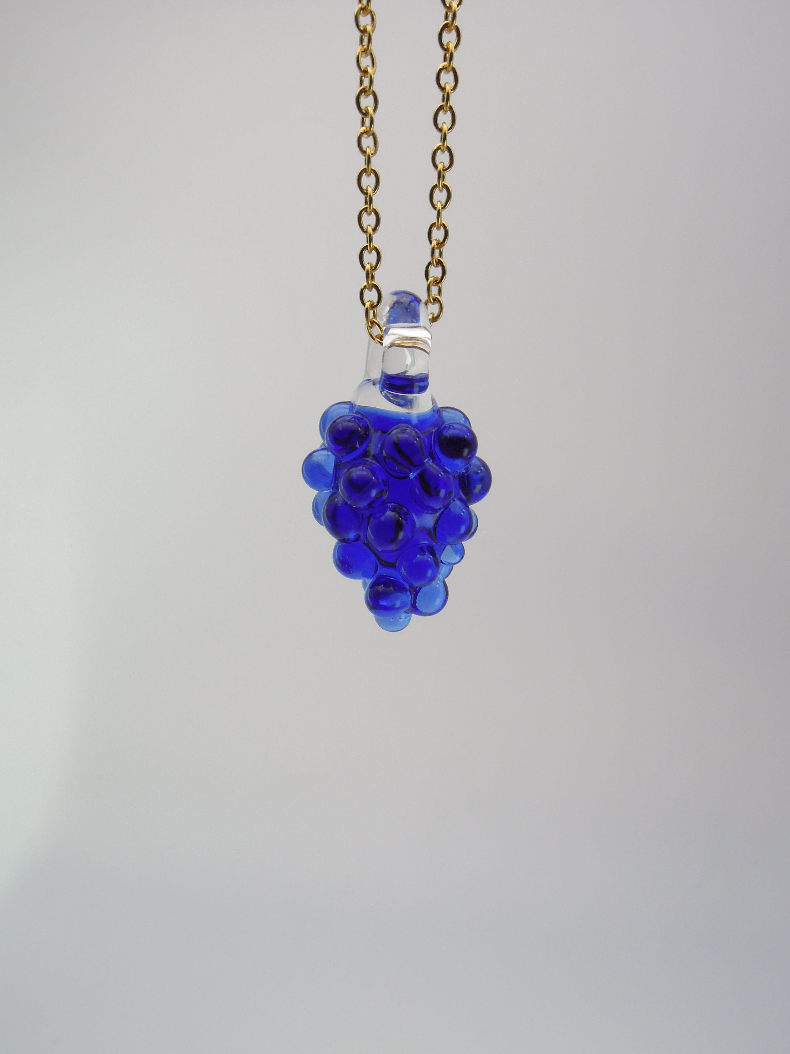 Blue Grape Glass Pendant