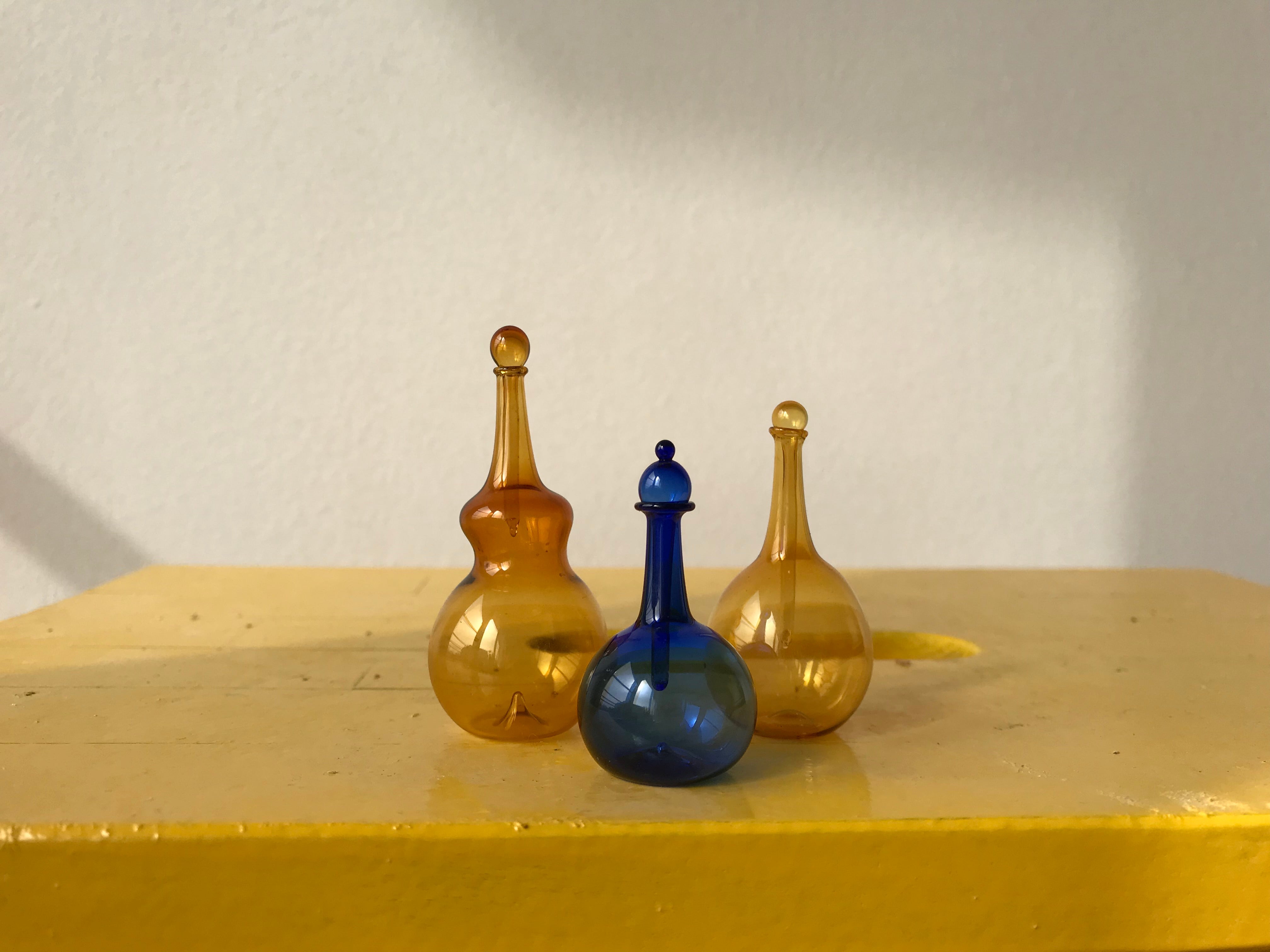 Miniature Bottles - Blue and Yellow