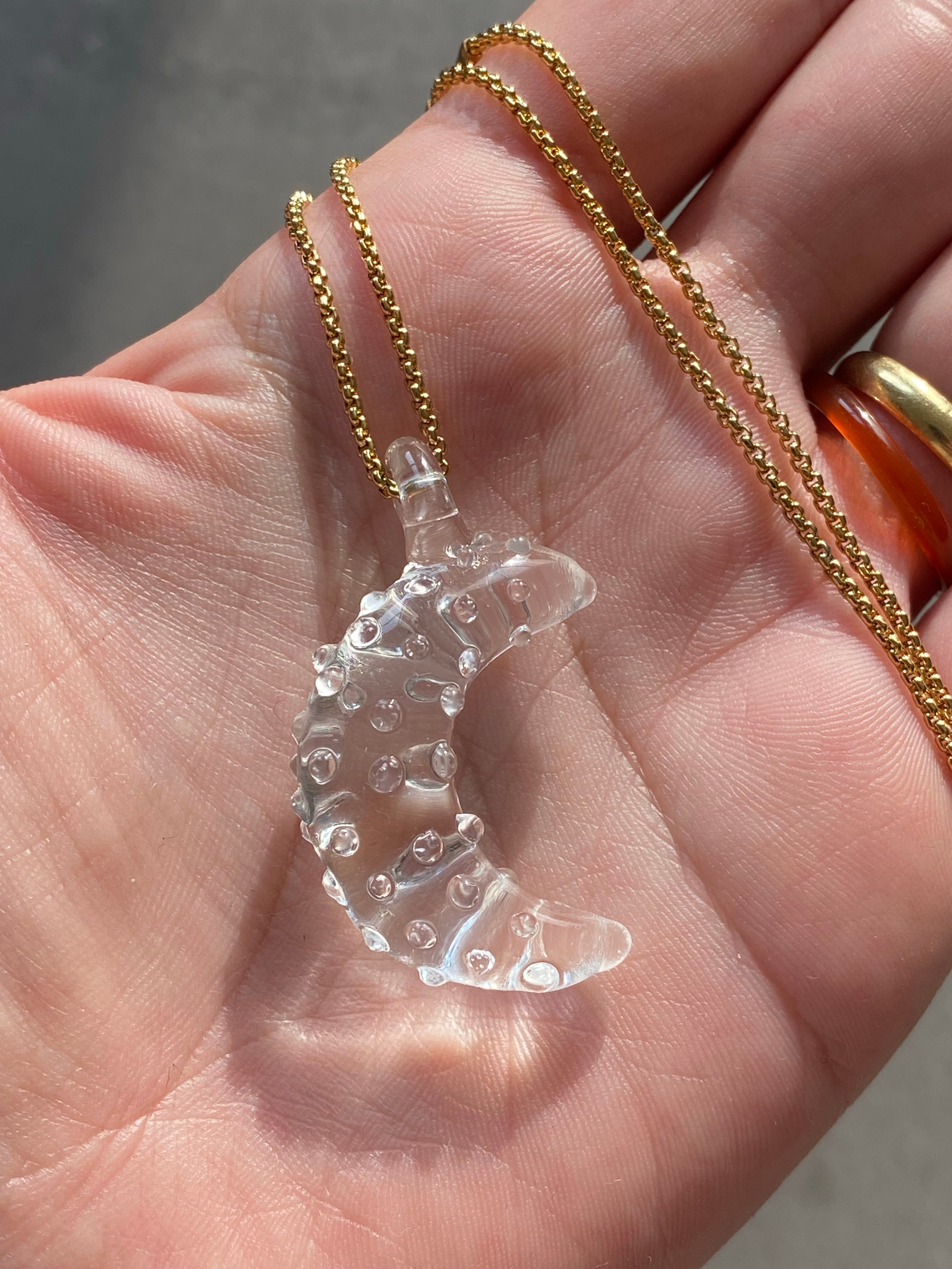 Clear Moon Glass Pendant