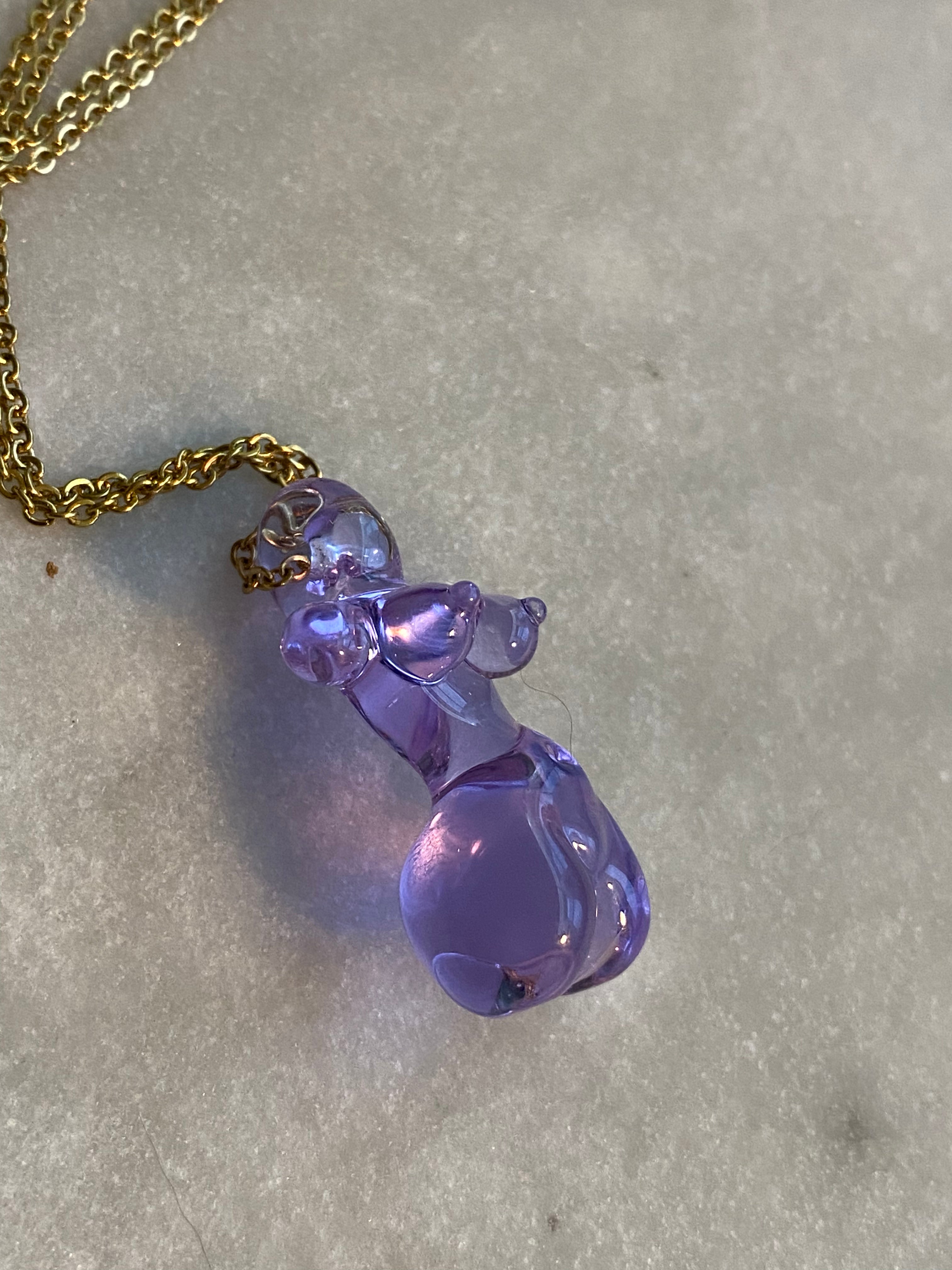 Lady Purple Glass Pendant