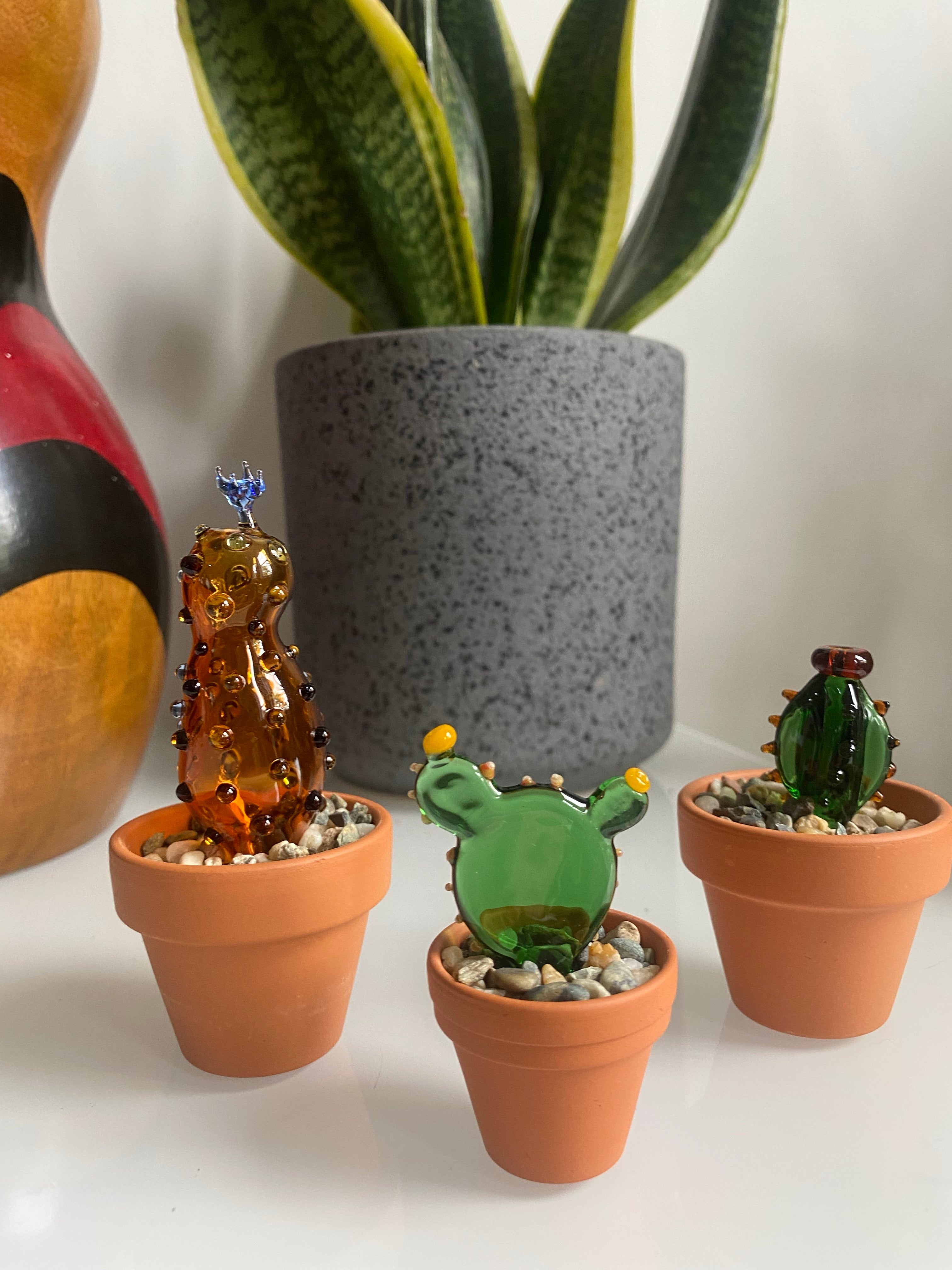 Mini Triple Glass Cactus Set-1