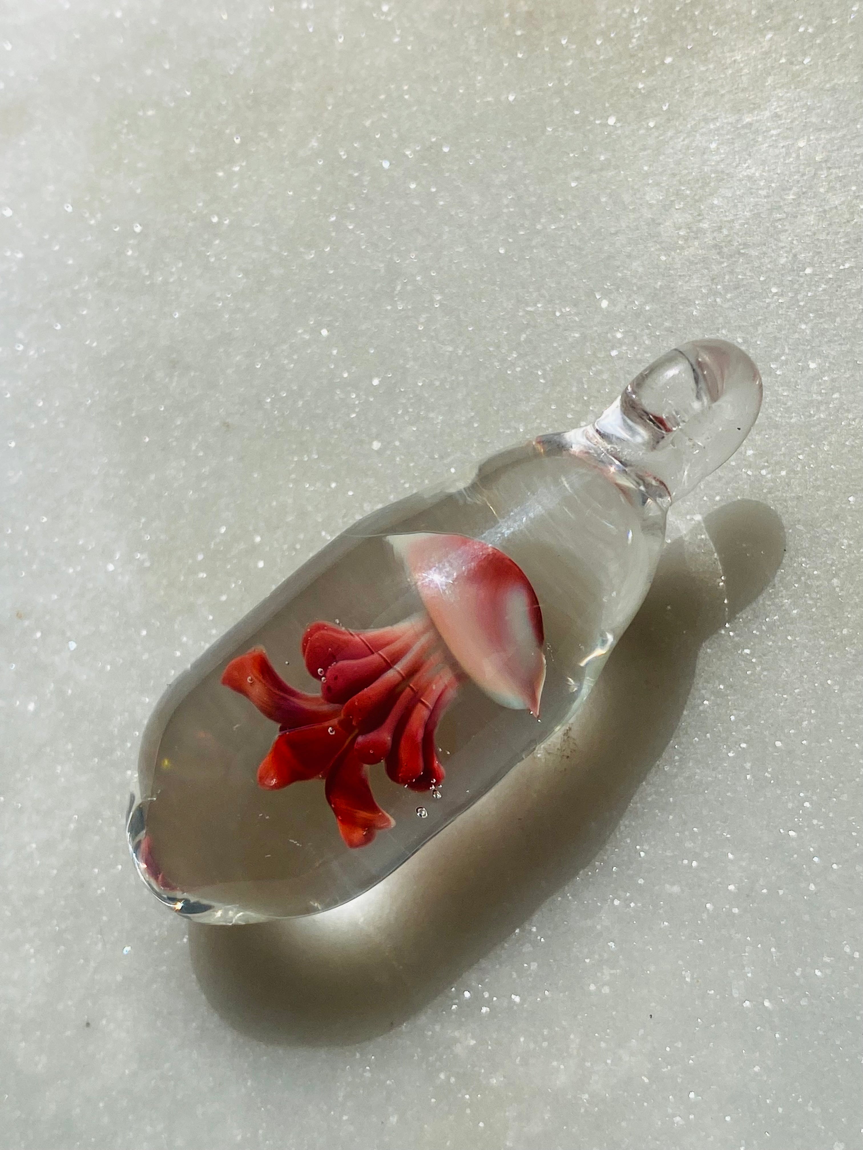 Red and Cream Jellyfish Pendant