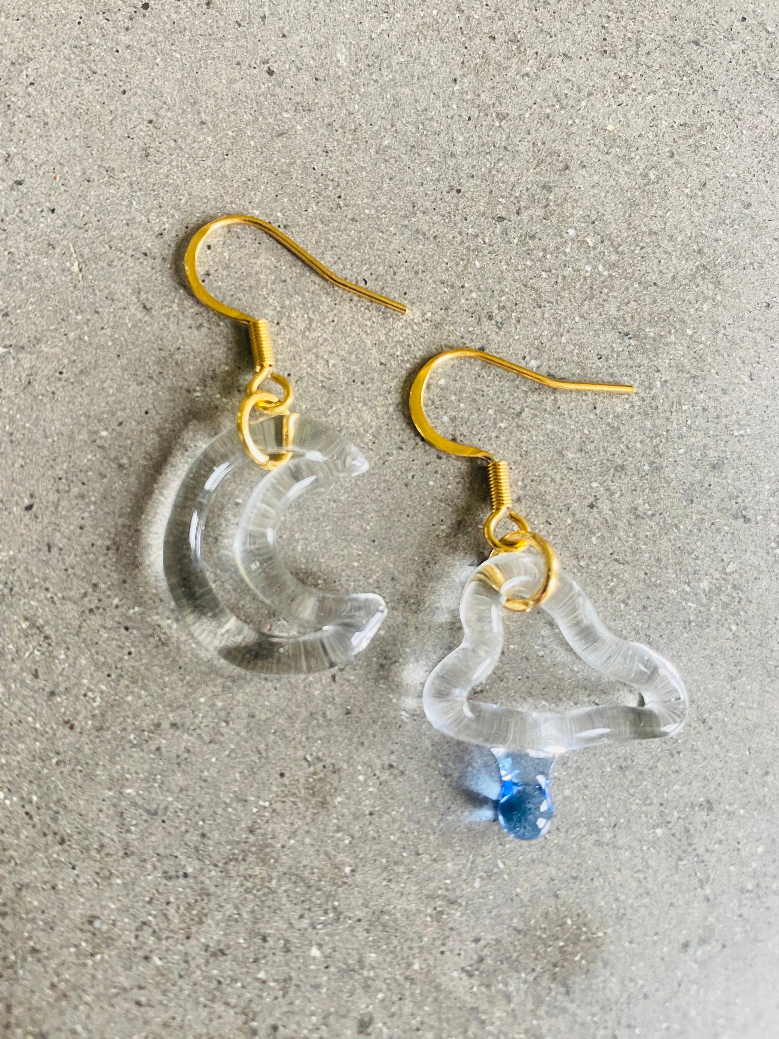 Cloud and Moon Earring