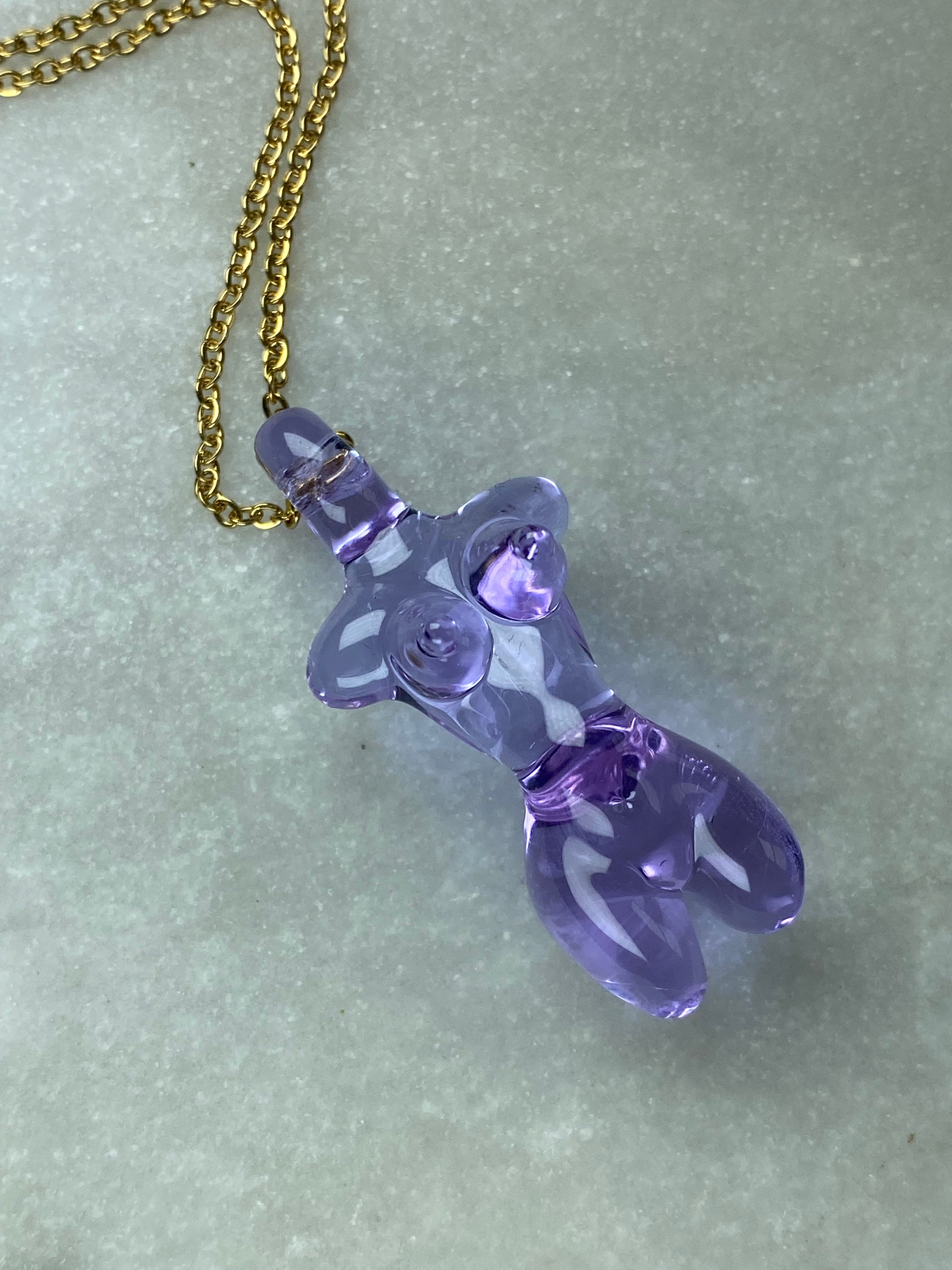 Lady Purple Glass Pendant