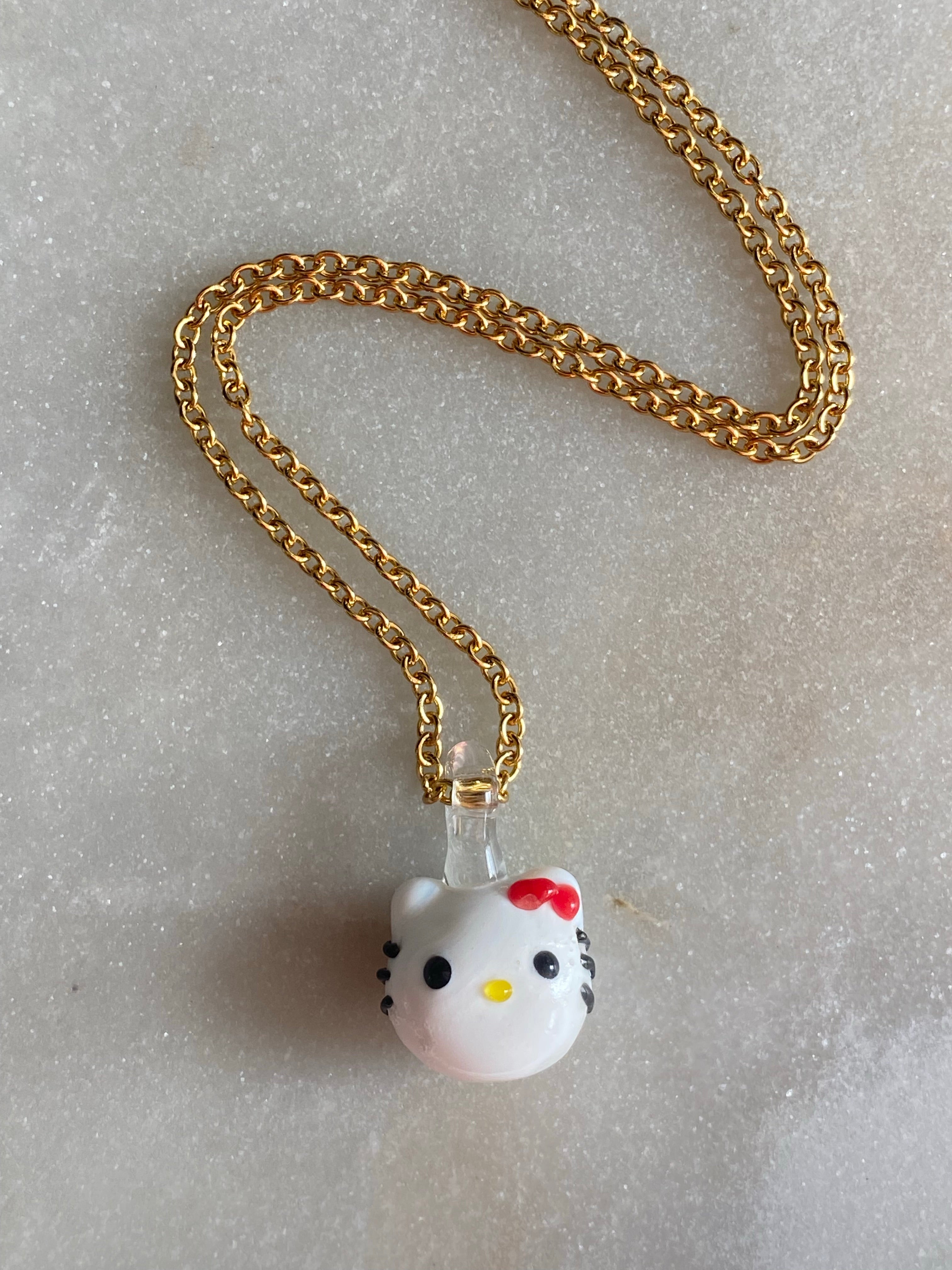 Kitty Miniature Glass Charm Necklace